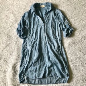 ANTHROPOLOGIE chambray dress with pockets